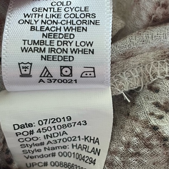 Haute Hippie Tribal Harlan White & Brown Bell Sleeve Large Boho Blouse - Picture 8 of 9